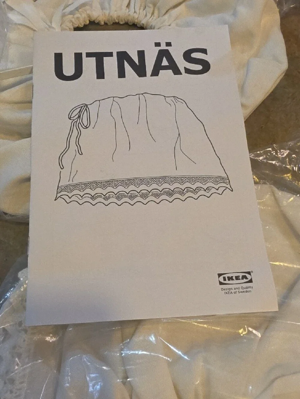 TWO IKEA UTNÄS White Lace Fabric Lamp Shades